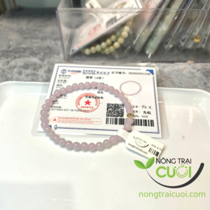 Chuỗi Cẩm Thạch Bạch Ngọc Băng thấu dây Hồng 4.7mm - 1246