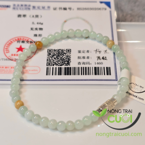 Chuỗi Ngọc Cẩm Thạch Xanh Táo Hoàng Phỉ Băng Thấu Dây type A, 4mm 0679