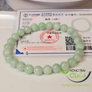 Chuỗi Ngọc Cẩm Thach Xanh Táo type A, hạt 6.8mm 0067 - Nông Trại Cười