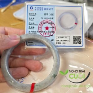 Vòng Ngọc Cẩm Thach Gà Đen Lục Hoa Bay type A, ni 55.6mm 6422 - Nông Trại Cười