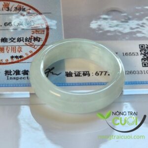 Nhẫn Ngọc Cẩm Thach Bạch Lam Thiên type A, ni 17.5mm 0341 - Nông Trại Cười