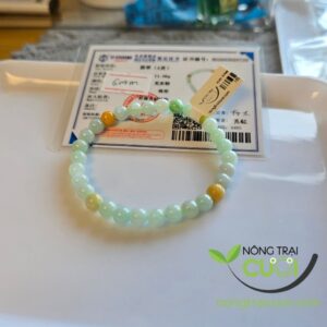 Chuỗi Ngọc Cẩm Thach Xanh Táo Hoàng Phỉ type A, 6mm 0689 - Nông Trại Cười