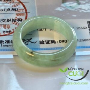 Nhẫn Ngọc Cẩm Thach Xanh Táo Đậm type A, hạt 18mm 0344 - Nông Trại Cười