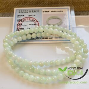 Chuỗi Quấn Tay Cẩm Thach Xanh Táo type A, size hạt 5.8mm - Nông Trại Cười