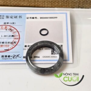 "Nhẫn Ngọc Cẩm Thạch Gà Đen Type A - Nhiều Kích Cỡ Tại Nông Trại Cười"