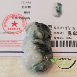 Tượng Ngọc Cẩm Thach Con Khỉ Sơn Thủy type A, size 19x33mm 6108 - Nông Trại Cười