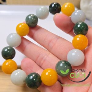 Chuỗi Ngọc Cẩm Thach Đa Bảo type A, size to hạt 13.5mm độ hoàn hảo cao - Nông Trại Cười