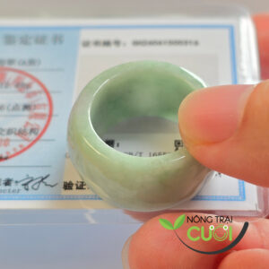 Nhẫn Càn Long Cẩm Thạch Hoa Bay Gà Đen type A, chột 13.2mm, nhiều size - Nông Trại Cười