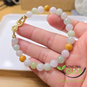 Chuỗi Ngoc Cam Thach Đa Bảo type A, hạt 7.4mm độ hoàn hảo cao - Nông Trại Cười