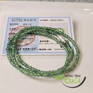 Chuỗi Quấn Tay Lam Ngoc Nếp Băng Trợ Dây Xanh type A, Size hạt 3mm 1481 - Nông Trại Cười
