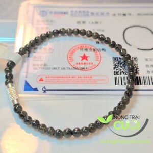 Chuỗi Ngoc Cam Thach Gà Đen type A, hạt 3.8mm - Nông Trại Cười