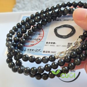 Chuỗi Quấn Tay Cam Thach Gà Đen type A, size hạt 6mm - Nông Trại Cười